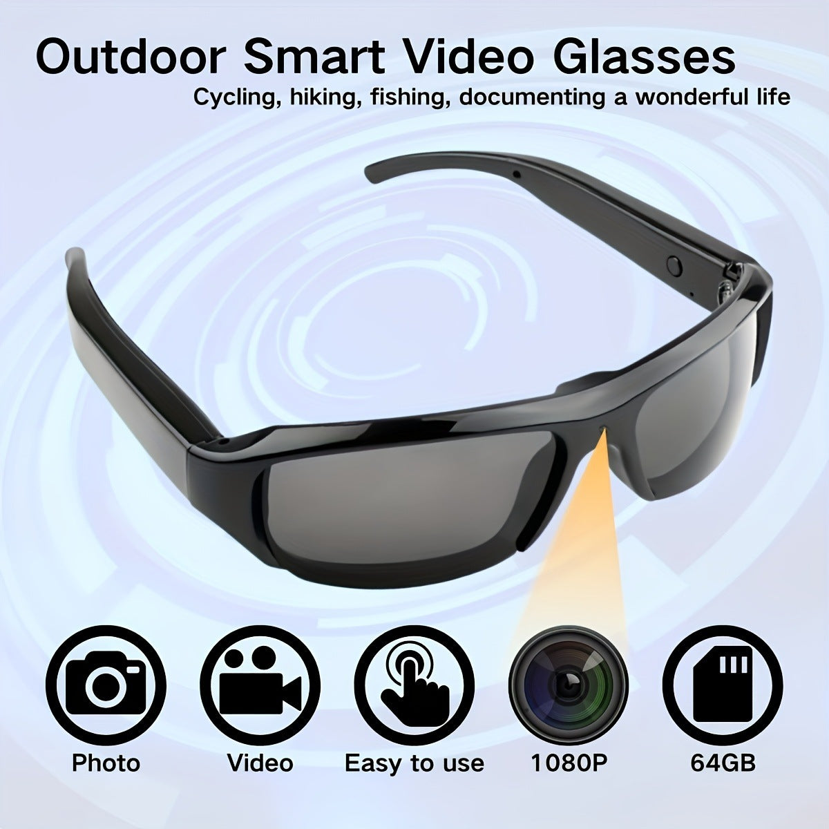 HD VisionCam™ Smart Glasses – 1080p Hidden Camera Eyewear for Outdoor Adventures & Hands-Free Recording