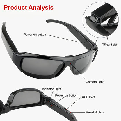 HD VisionCam™ Smart Glasses – 1080p Hidden Camera Eyewear for Outdoor Adventures & Hands-Free Recording